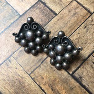 Vintage Mexico Sterling Silver Grapes Post Earrings